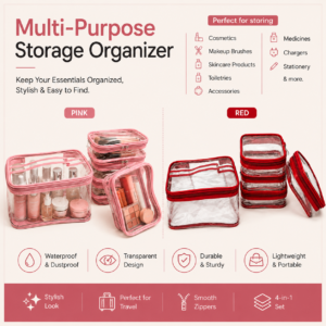 4-in-1 Travel Multi-Purpose Organizer Pouch Set